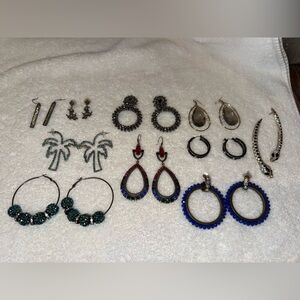 10 pair of sparkly earrings